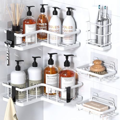 YASONIC Corner Shower Caddy Adhesive, 100% Rustproof Shower Organizer by YASONIC