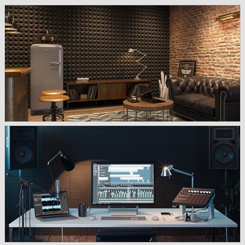 JBER 24 Pack Pyramid Sound Proof Foam Panels, Self-Adhesive Acoustic Foam - Image 2