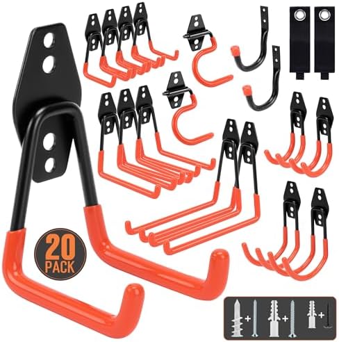 TONDA Garage Hooks, 20 Pack Wall Storage Hooks by TONDA