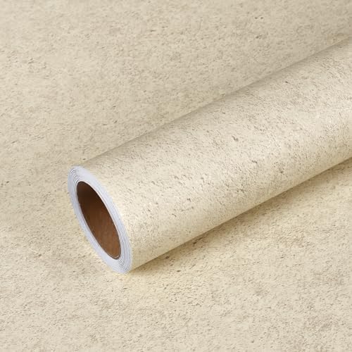 VEELIKE Limewash Wallpaper Textured Beige Concrete Wallpaper Peel and Stick - Image 6