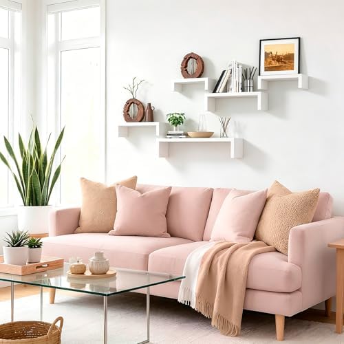 White Floating Shelves for Wall, Waterproof Solid Wood - Image 6