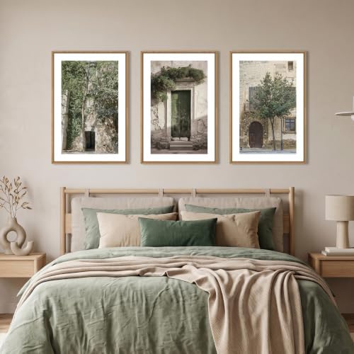 HOURIA Vintage Italy City Landscape Framed Canvas Wall Art Set-16"x24"x3 - Image 4