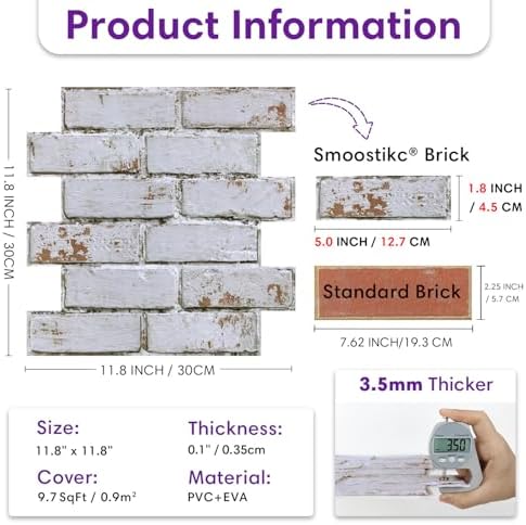 3D Faux Brick Wall Panels Peel and Stick, Designed - Image 3