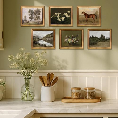 Mynotix Vintage Poster Set of 6, Rustic Eclectic Wall Art, Horse Floral Wall - Image 5