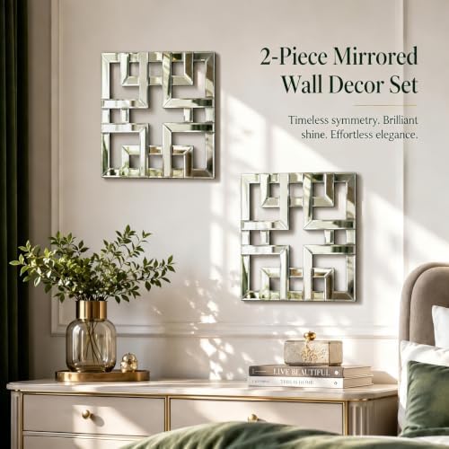 Square Decorative Wall Mirror 12 x 12 Inch, Modern Wall Mounted Accent Mirror - Image 3
