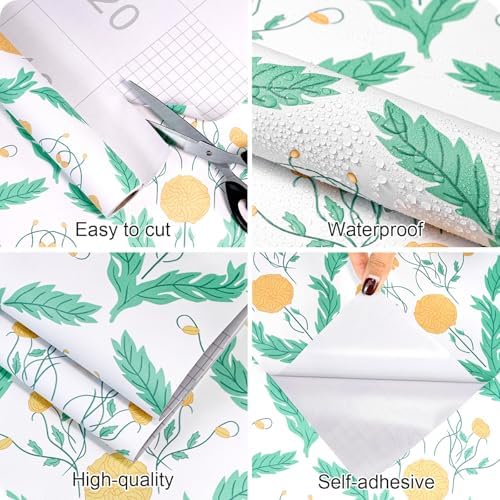 Vintage Floral Wallpaper Yellow, Botanical Removable Peel and Stick Wallpaper - Image 4