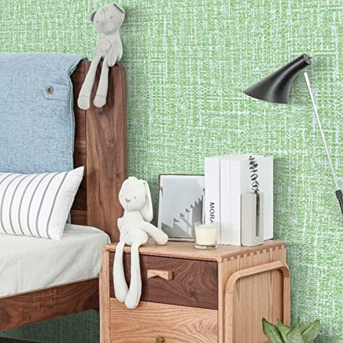 Peel and Stick Wallpaper Green Grass Cloth Wall Paper - Image 2