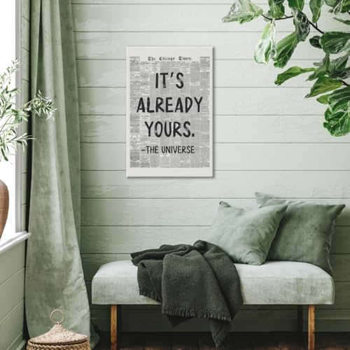 Black And White Retro Newspaper Wall Art Trendy Inspirational Universe Quote - Image 5