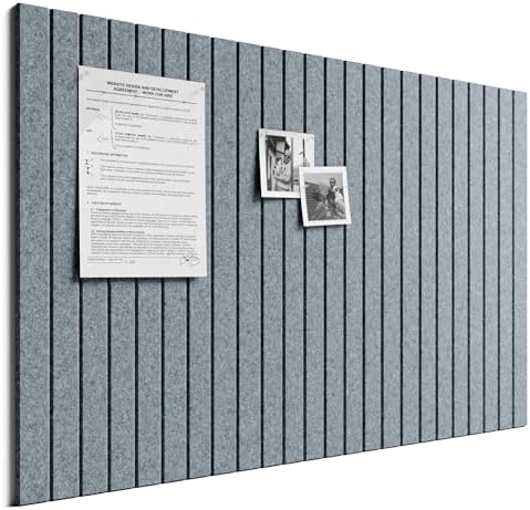 Bumusty 36"x 24" Large Felt Bulletin Board Tiles, Slate Gray by BUMUSTY