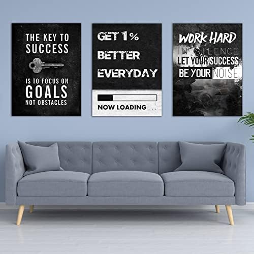 Yetaryy Motivational Poster Inspirational Wall Art 3 Pieces Canvas Painting - Image 2