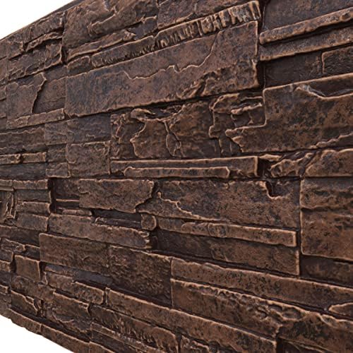EverStone Cascade Faux Stone Panel, 48 5/8"W x 24 3/4"H x 1 1/4"D, Sequoia - Image 7