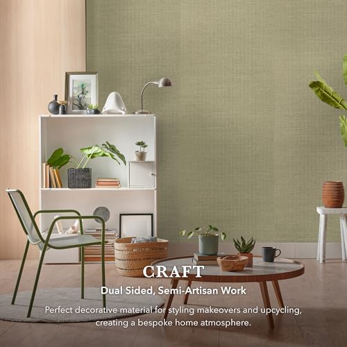 GoDear Design Faux Grasscloth Wallpaper, Oat Milk - Image 2