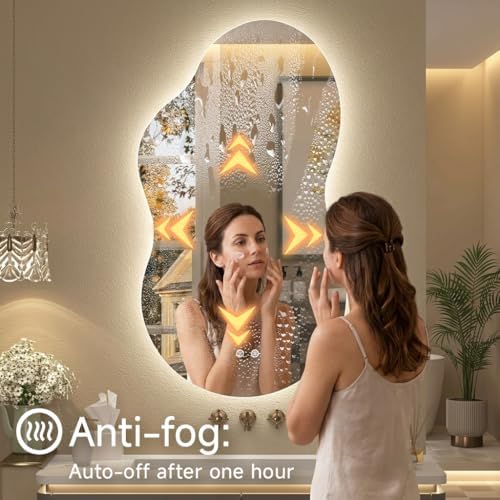 Irregular Bathroom Wall Mirror 24x41 Inch Asymmetrical Mirror - Image 7