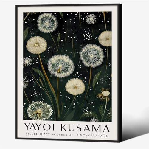 Japanese Green Botanical Flower Poster Vintage Nature Dandelion Wall Art 08x10 by rumlud