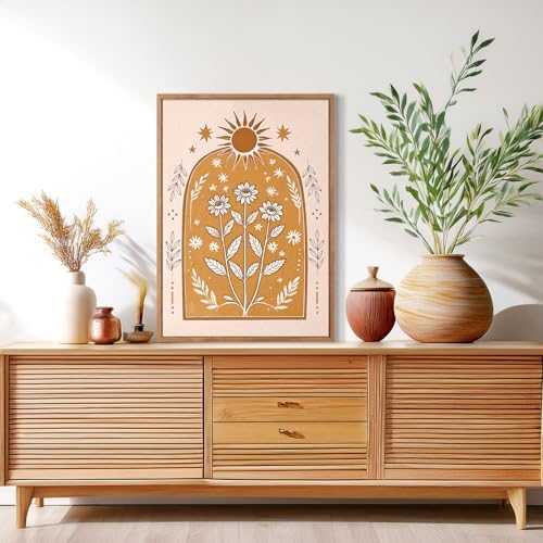 CHDITB Bohemian Floral Framed Canvas Wall Art Set, Nature Inspired Wall Decor - Image 5