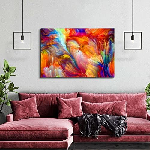 Large Colorful Abstract Canvas Wall Art - Image 2