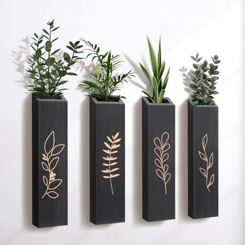 Wooden Wall Vase Planter Set of 4 by Botop