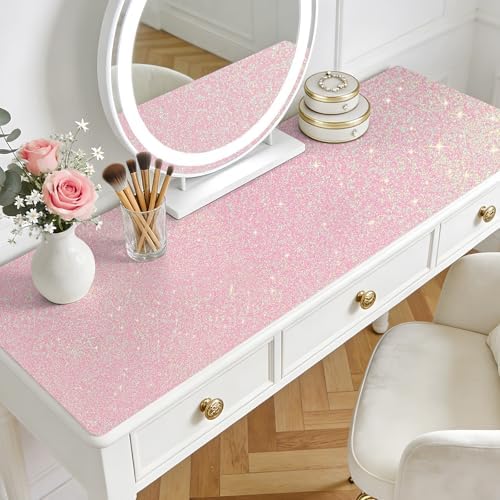VEELIKE Pastel Pink Glitter Wallpaper Stick and Peel Iridescent Sparkly Glitter - Image 4