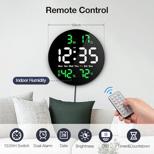 10" Electric Digital Wall Clock - Image 2