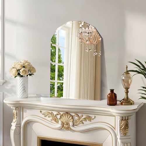 Beveled Arched Mirror, 5mm Tempered Glass, Decorative Frameless Wall Mirror - Image 6