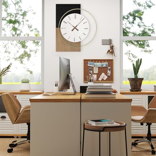 19x16 Inch Modern Silent Wall Clock Battery Operated - Image 6