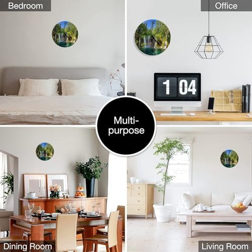 Scenic Nature Wall Clock Silent Non Ticking Battery Operated, Natural Falls - Image 4