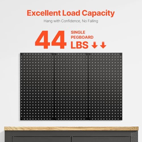 VEVOR Metal Pegboard Panels, 3 Panels, Heavy Duty Steel Peg Board Wall Organizer - Image 2