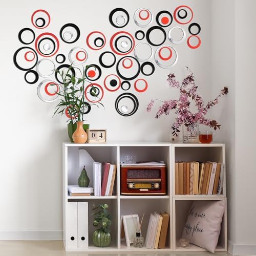 Outus 72 Pcs Circle Mirror Wall Stickers Removable DIY - Image 4