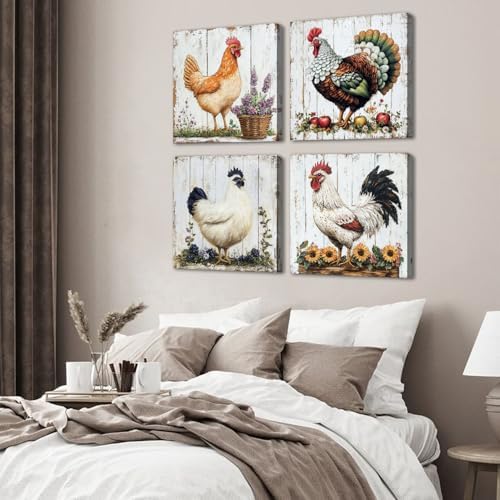 Chicken Rooster Wall Art Farmhouse Pictures Wall Decor - Image 6