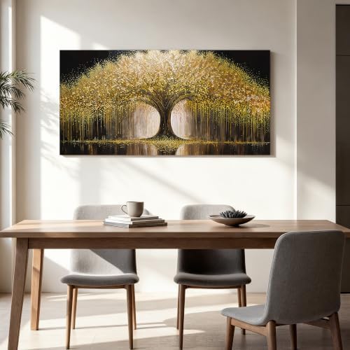 Gold Tree Of Life Wall Art Decor 20"x40" Modern Canvas Wall Art - Image 5
