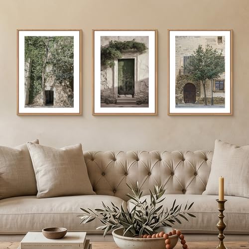 HOURIA Vintage Italy City Landscape Framed Canvas Wall Art Set-12"x16"x3 - Image 2