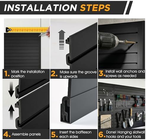 Slatwall Panel Garage Storage System, Heavy Duty Wall Mount Slatwall Organizer - Image 3