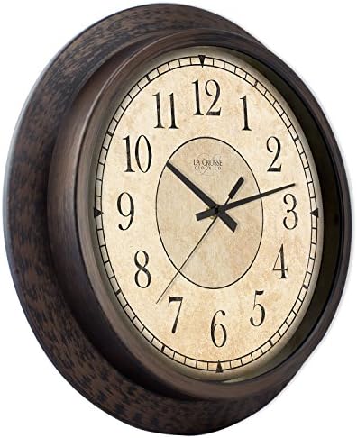 La Crosse 14” Savannah Brown Silent Sweep Quartz Glass Lens Clock - Image 5