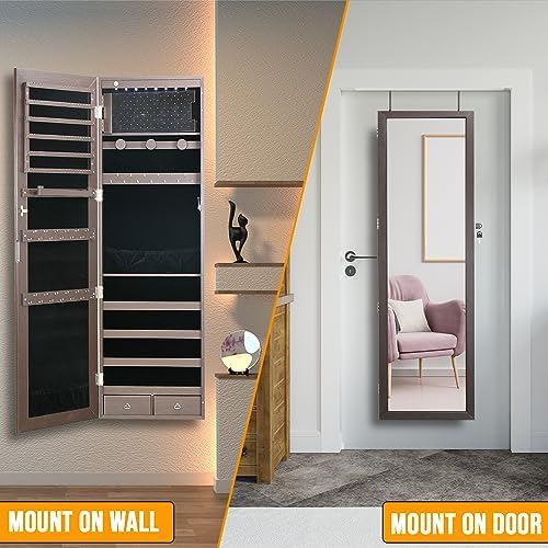 8 LED Lights Jewelry Armoire - Image 4