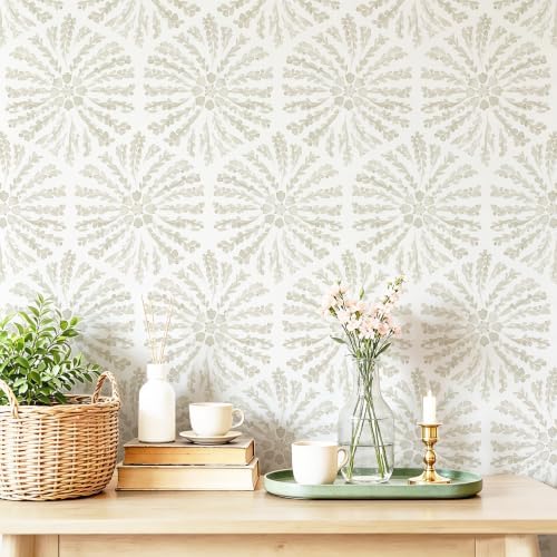Safiyya Peel and Stick Wallpaper Beige Boho Contact Paper by SAFIYYA