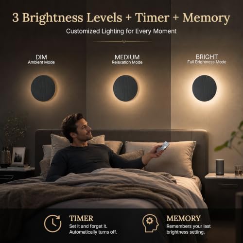 Rechargeable Wall Sconces Set of 2, Cordless Wall Lights - Image 4