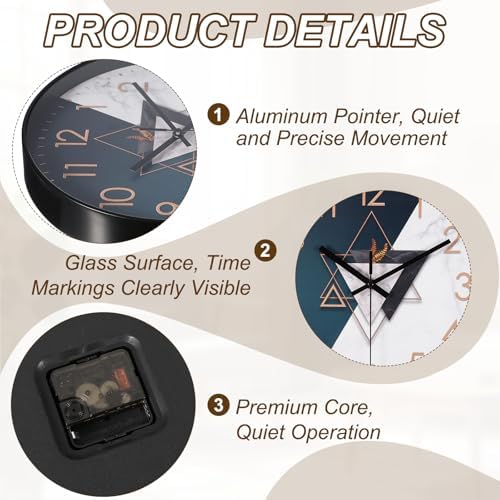 PATIKIL 12 Inch Modern Wall Clock, Silent Non-Ticking Wall Clocks Sweep - Image 3