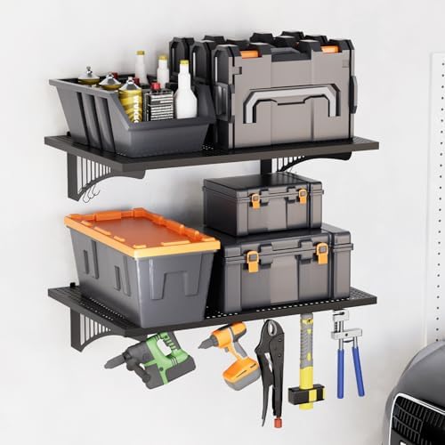 YOLENY 2Pack 2x3FT Heavy Duty Garage Wall Shelving, 500 lbs Load Capacity - Image 2