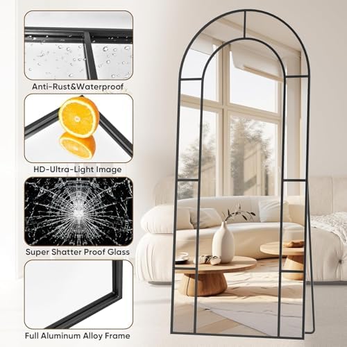 AUYHM Floor Length Mirror, Nano Glass Oversized Mirror Full Length, Standing - Image 4