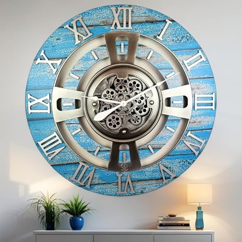 ImprovingLife The Gears Clock Real Moving Gear Wall Clock England Line) - Image 5