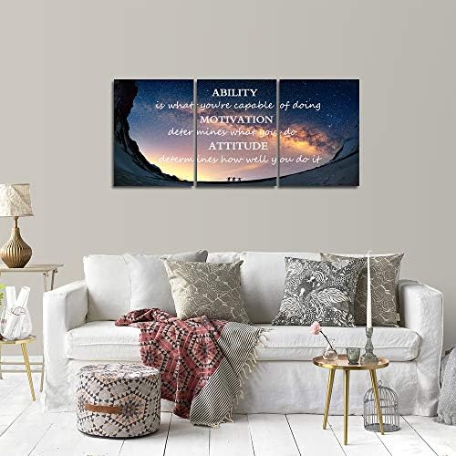 Motivational Quotes Canvas Wall Art Inspirational Ability Motivation Attitude - Image 4