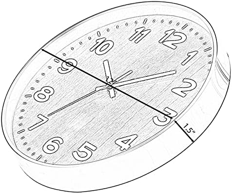 Clockswise Bulk Set of 20 PC 12" Modern Round Wood- Looking Plastic Wall Clock - Image 4
