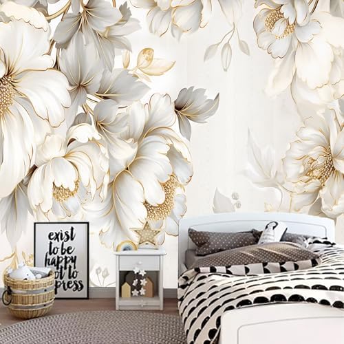 Light-Colored Floral Bedroom Peel-and-Stick Wallpaper-58 x80 - Image 2