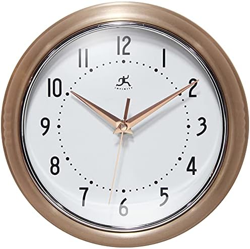 Infinity Instruments LTD. Retro 9 inch Silent Sweep Non-Ticking Mid Century by InfinityInstruments