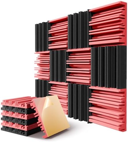 12 Pack Acoustic Foam Panels for Walls, Self-Adhesive Soundproofing Padding by LIGHTDESIRE
