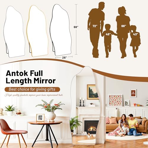 Antok Irregular Full Length Mirror, Standing Hanging Leaning Irregular Mirrors - Image 4