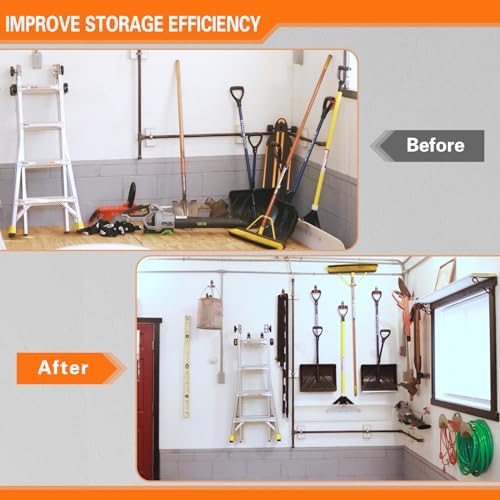 HUPBIPY Heavy Duty Garage Hooks 4 Pack, J Shaped Hanger, Wall Mounted Storage - Image 5