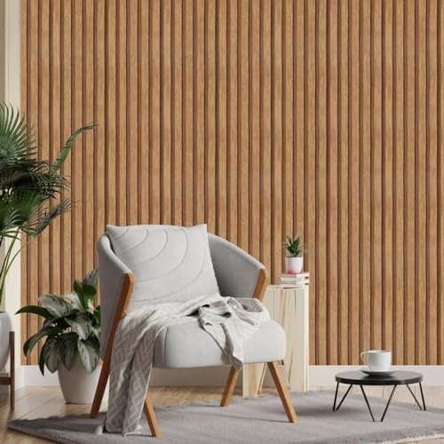 Arthome 17''x120'' Wood Slat Wallpaper, Peel and Stick Self Adhesive Wood - Image 2