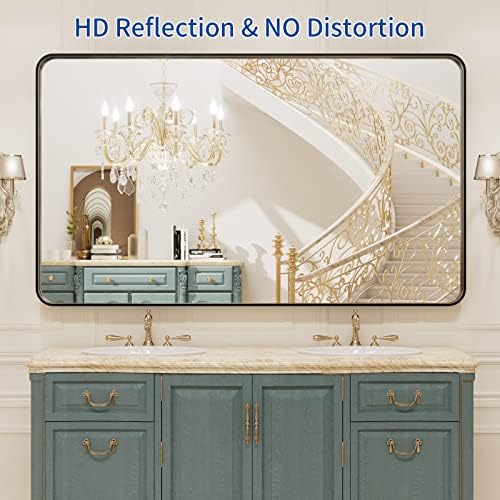 WEER Black Bathroom Vanity Mirror 50X30 Inch - Image 2