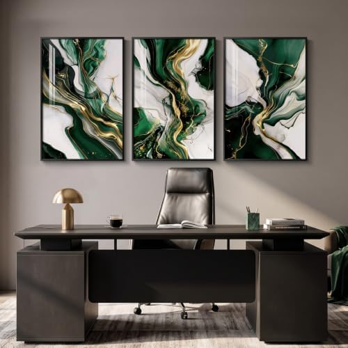Large Framed Green Abstract Wall Art - Image 4